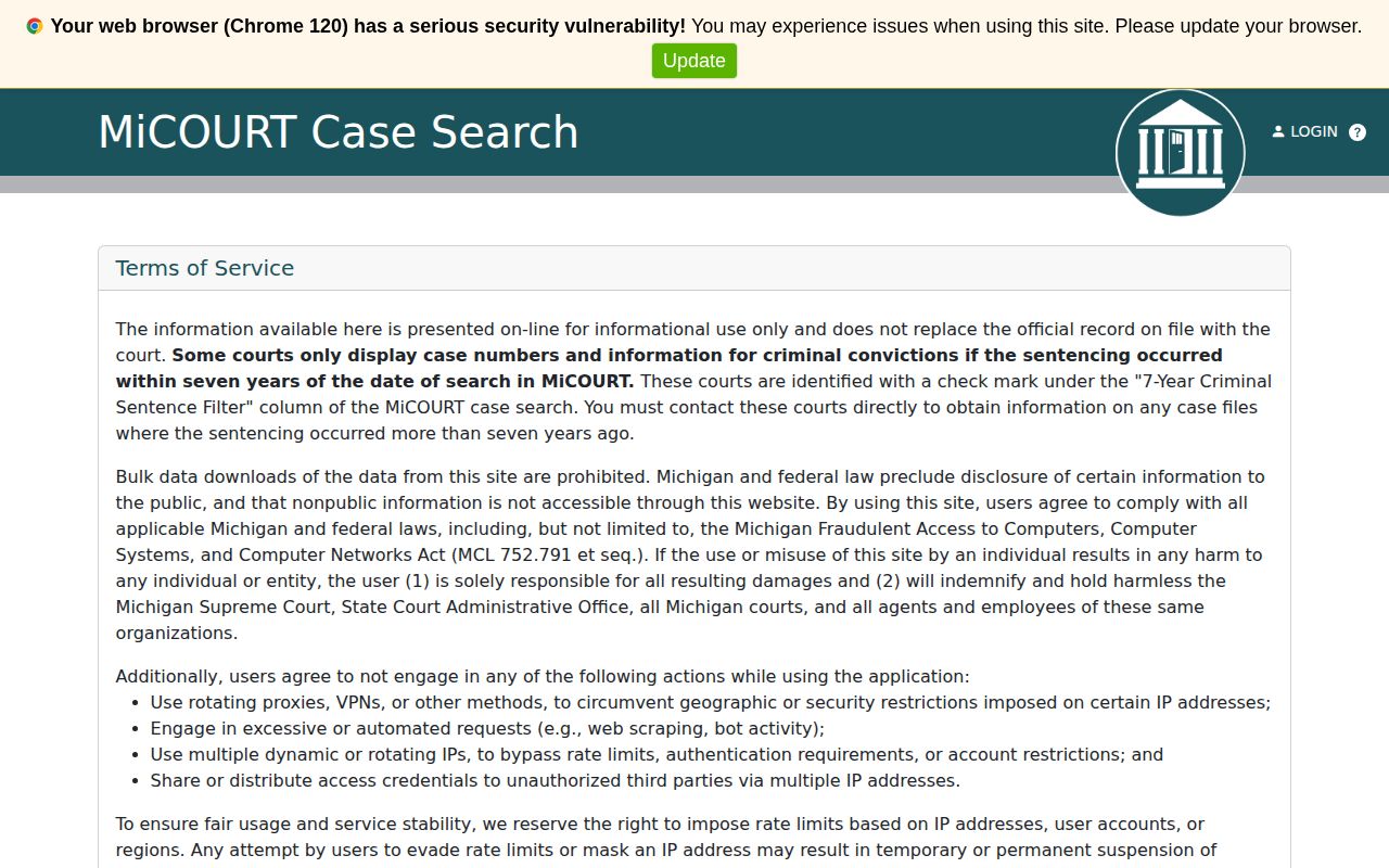 19th Circuit court search for Manistee County release records